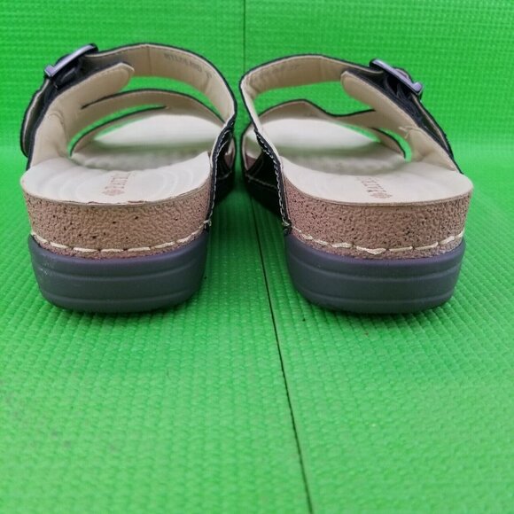 ✅Patrizia Spring Step WILDLAND Black Wedge Slide Slip On Strap Sandal Womens 37 - Picture 10 of 16